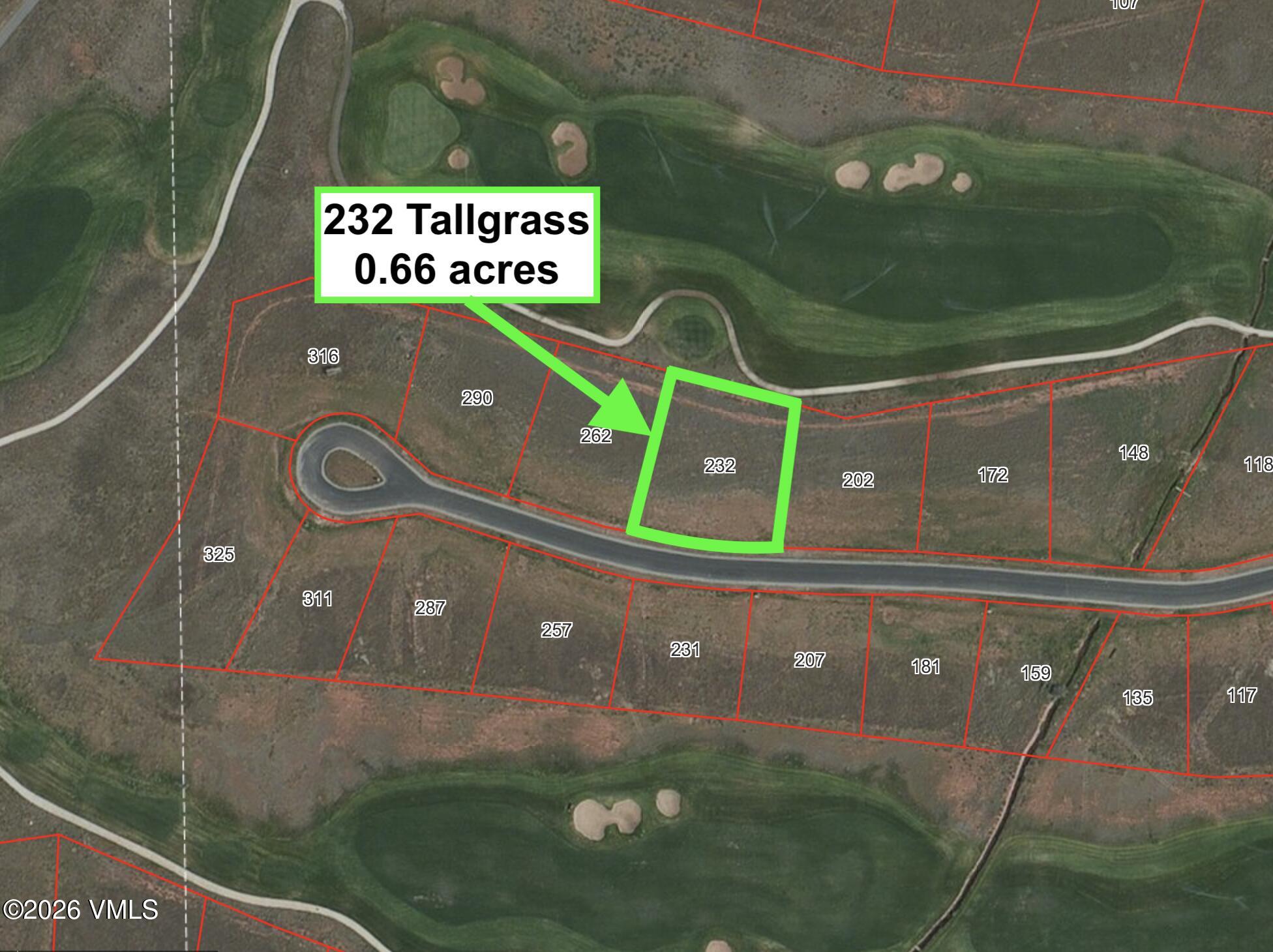232 Tallgrass Gypsum, CO 81637 - Photo 17 of 18 232 Tallgrass aerial view lot lines