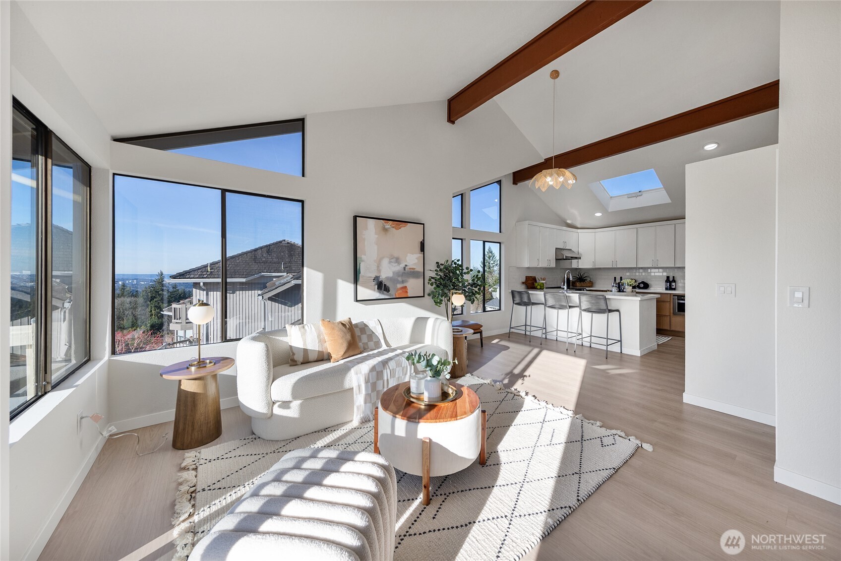 4727 155th Place Southeast Bellevue, WA 98006 - Photo 12 of 38 a living room with lots of furniture and view of kitchen
