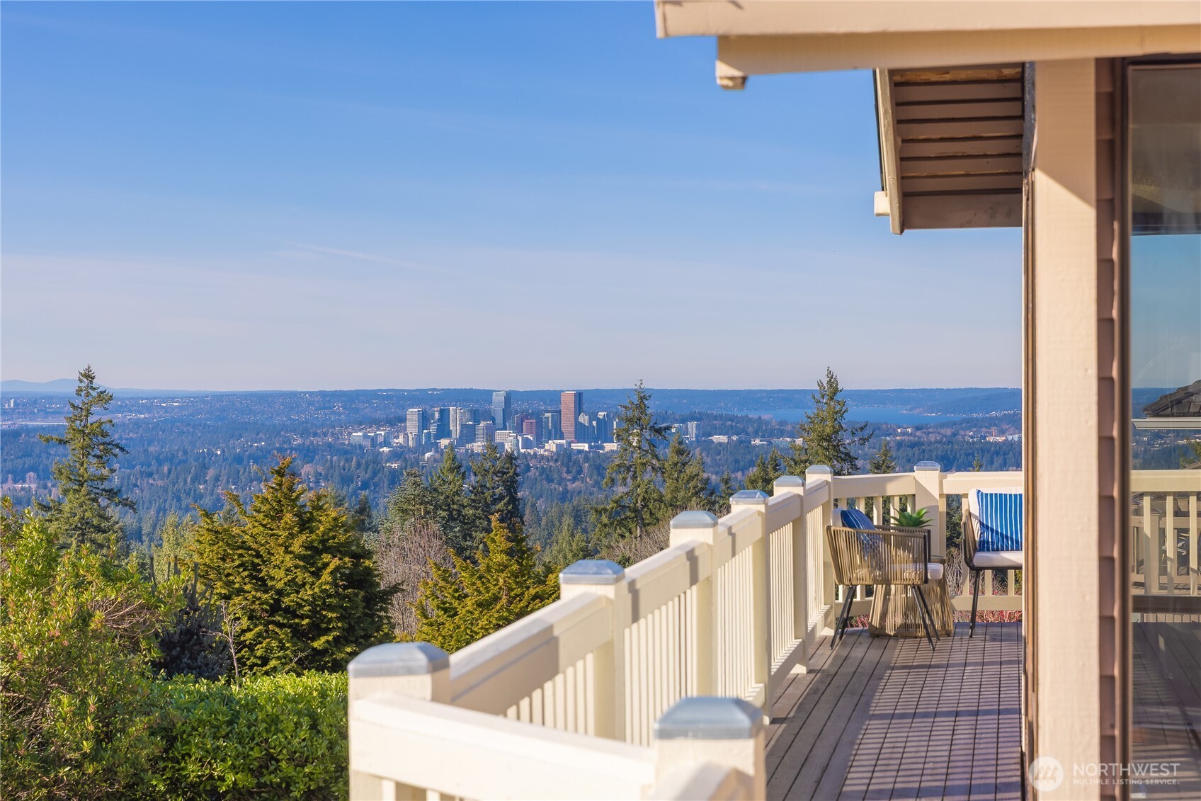 4727 155th Place Southeast Bellevue, WA 98006 - Photo 2 of 38 a view of a balcony with an outdoor seating