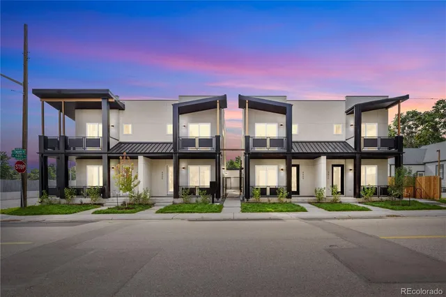 front view of a building with a street