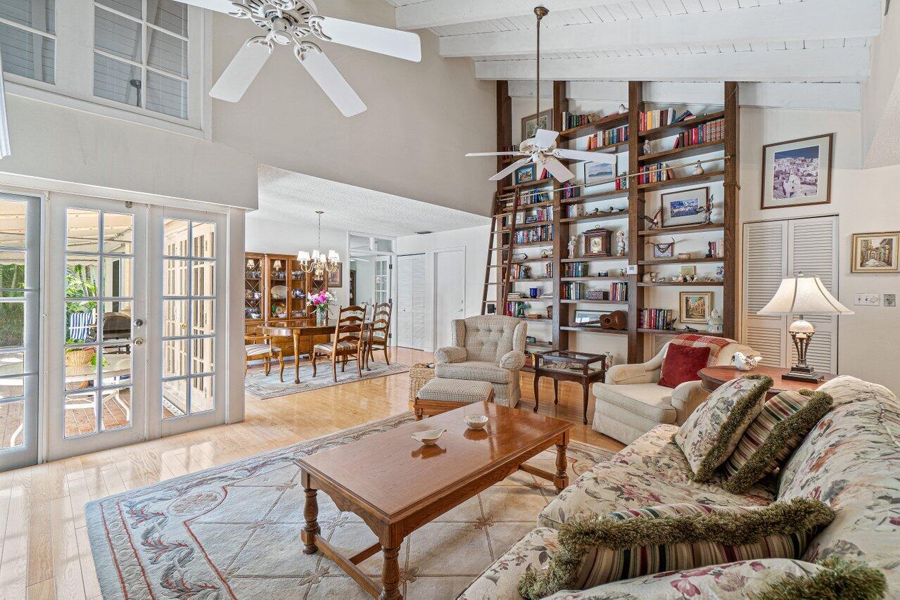 living 2 dining w bookshelf