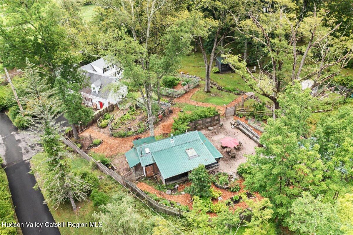 32 West Hurley Road, Unit ROUTE 375 Woodstock, NY 12498 - Photo 34 of 36 an aerial view of a house with a yard