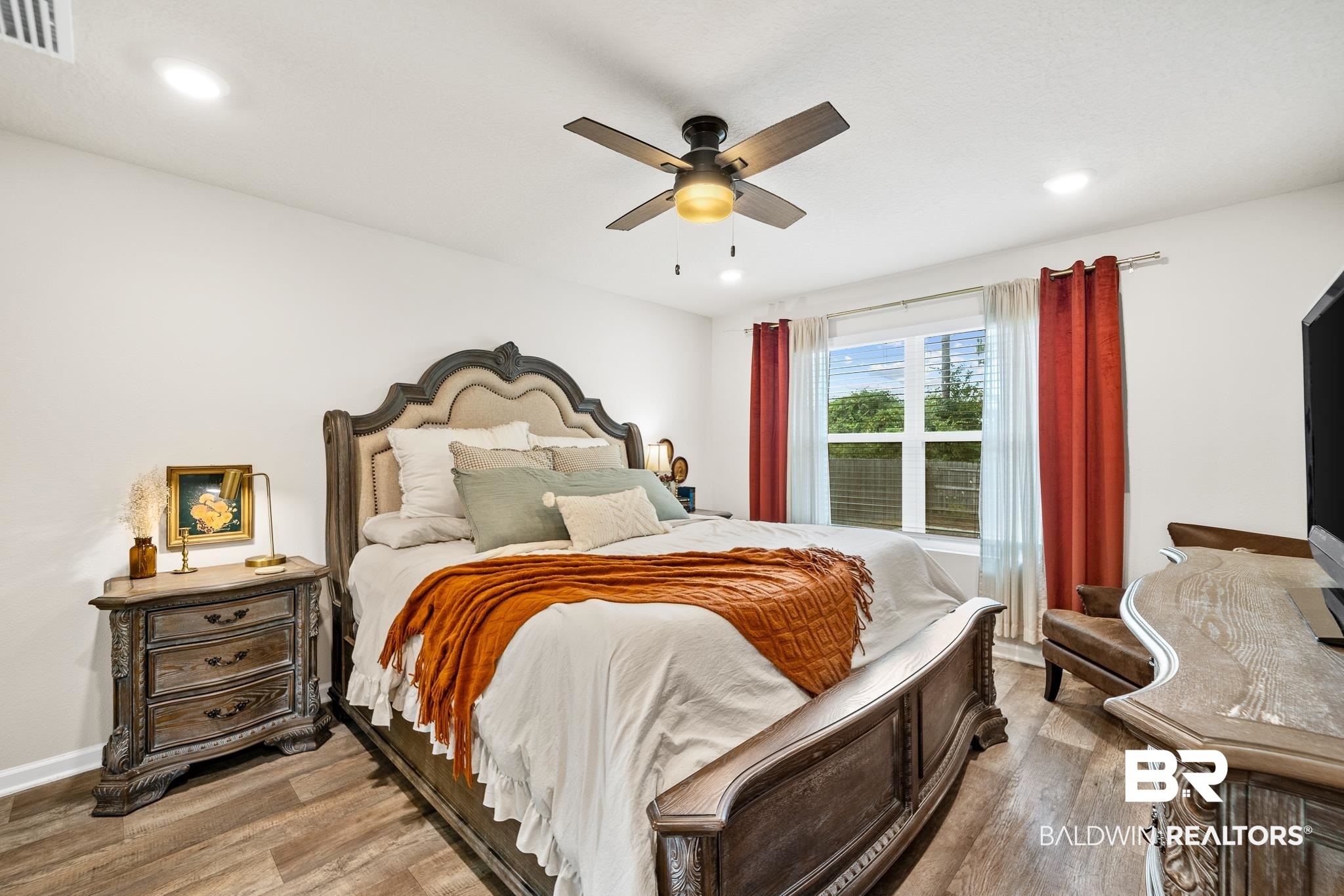 10516 Brodick Loop Daphne, AL 36527 - Photo 13 of 27 Bedroom with ceiling fan and hardwood / wood-style flooring