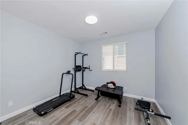 a room with gym equipment