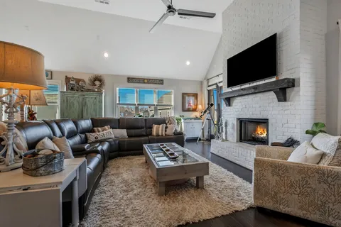 a workspace with furniture and window