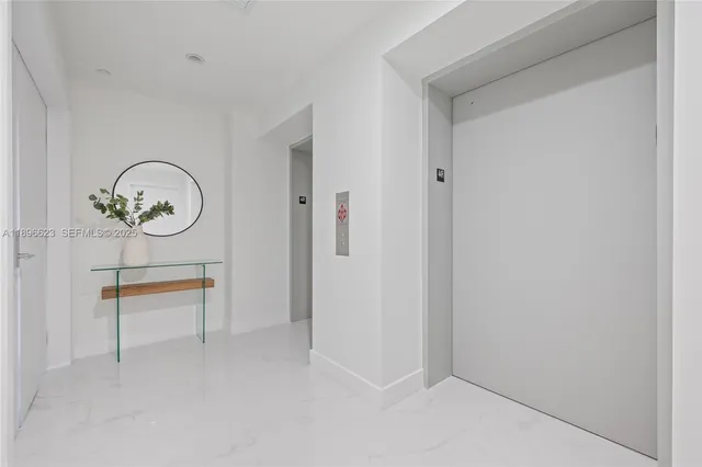 a living room with a large window