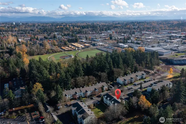 an aerial view of multiple house