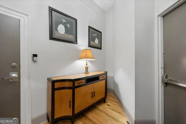 a view of a hallway with entryway