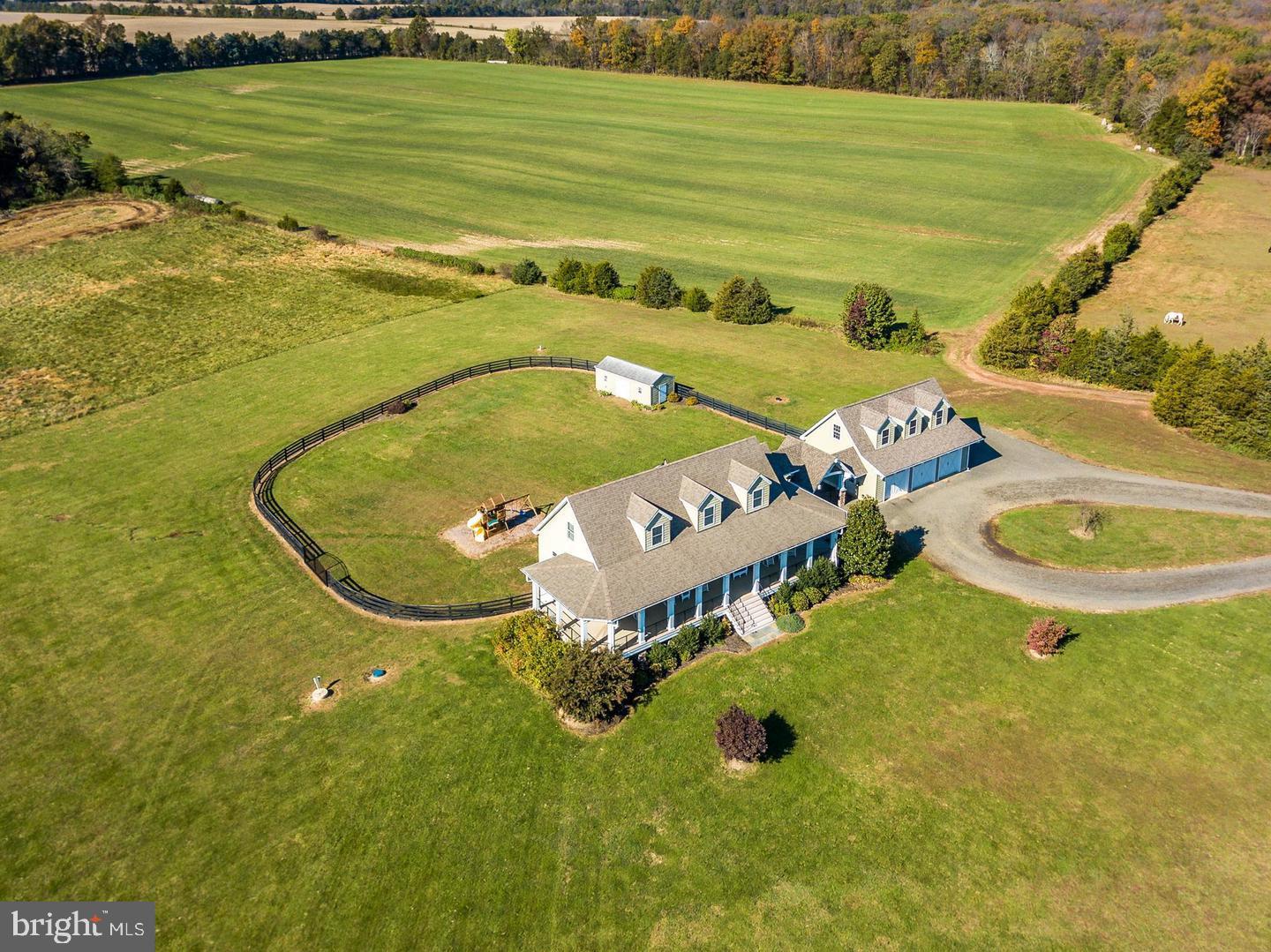 4386 Catlett Road Midland, VA 22728 - Photo 60 of 97 Aerial of front of home, garage & circle driveway