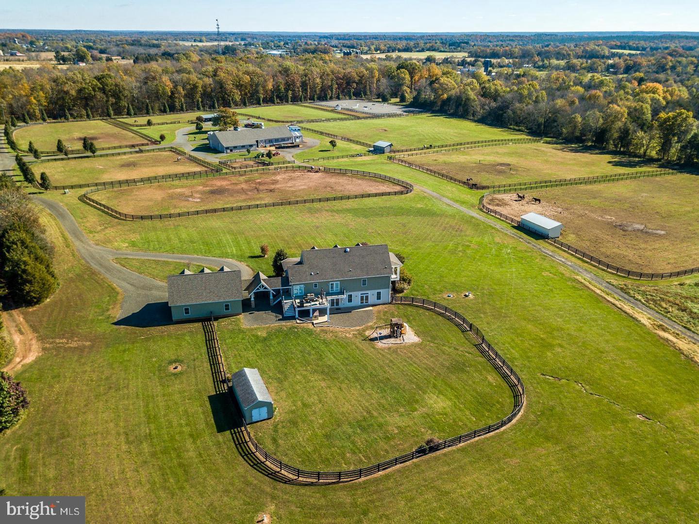 4386 Catlett Road Midland, VA 22728 - Photo 62 of 97 Aerial view of back of house and fenced yard