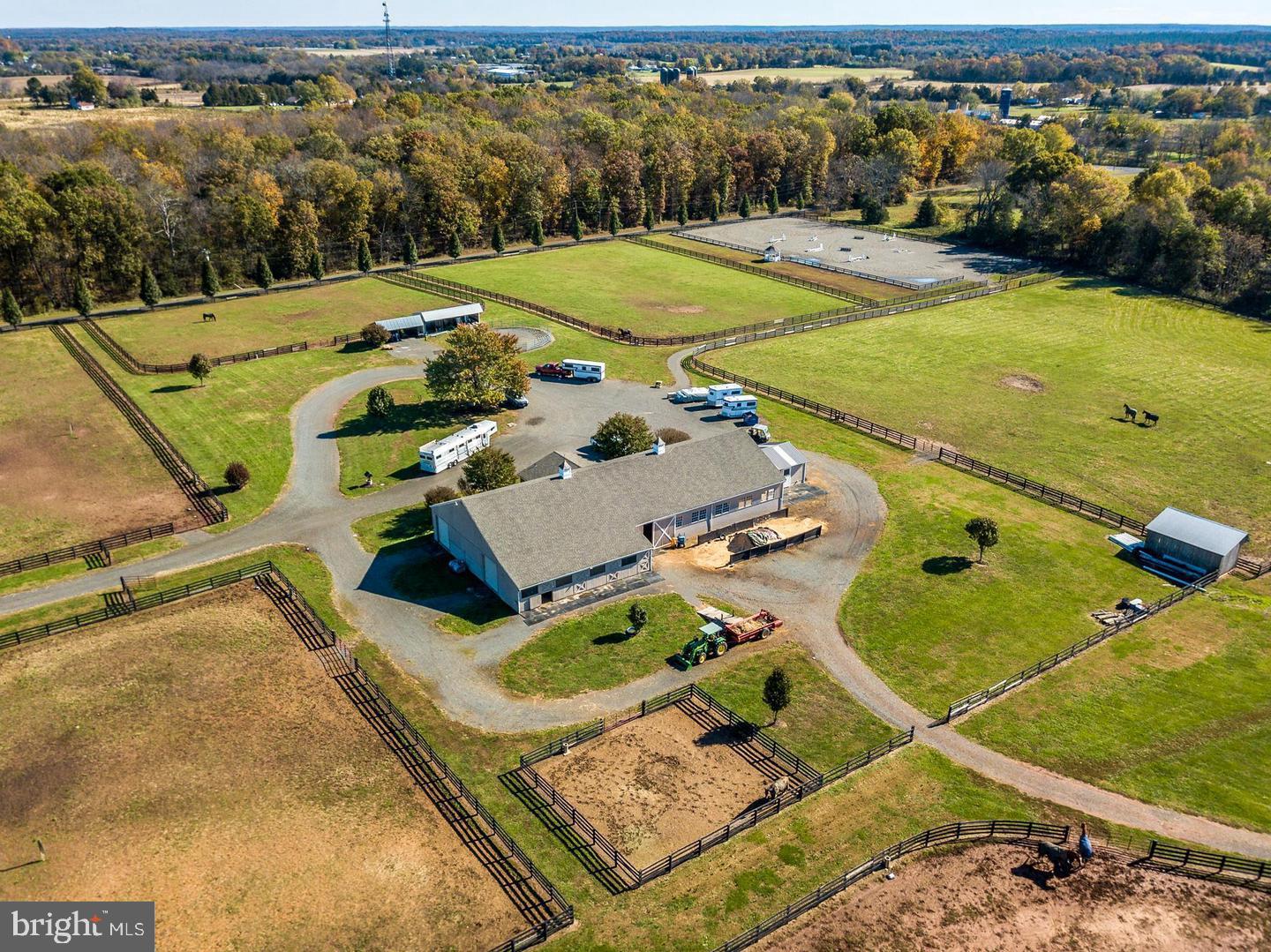 4386 Catlett Road Midland, VA 22728 - Photo 65 of 97 Aerial view of 24 stall Belmont Barn