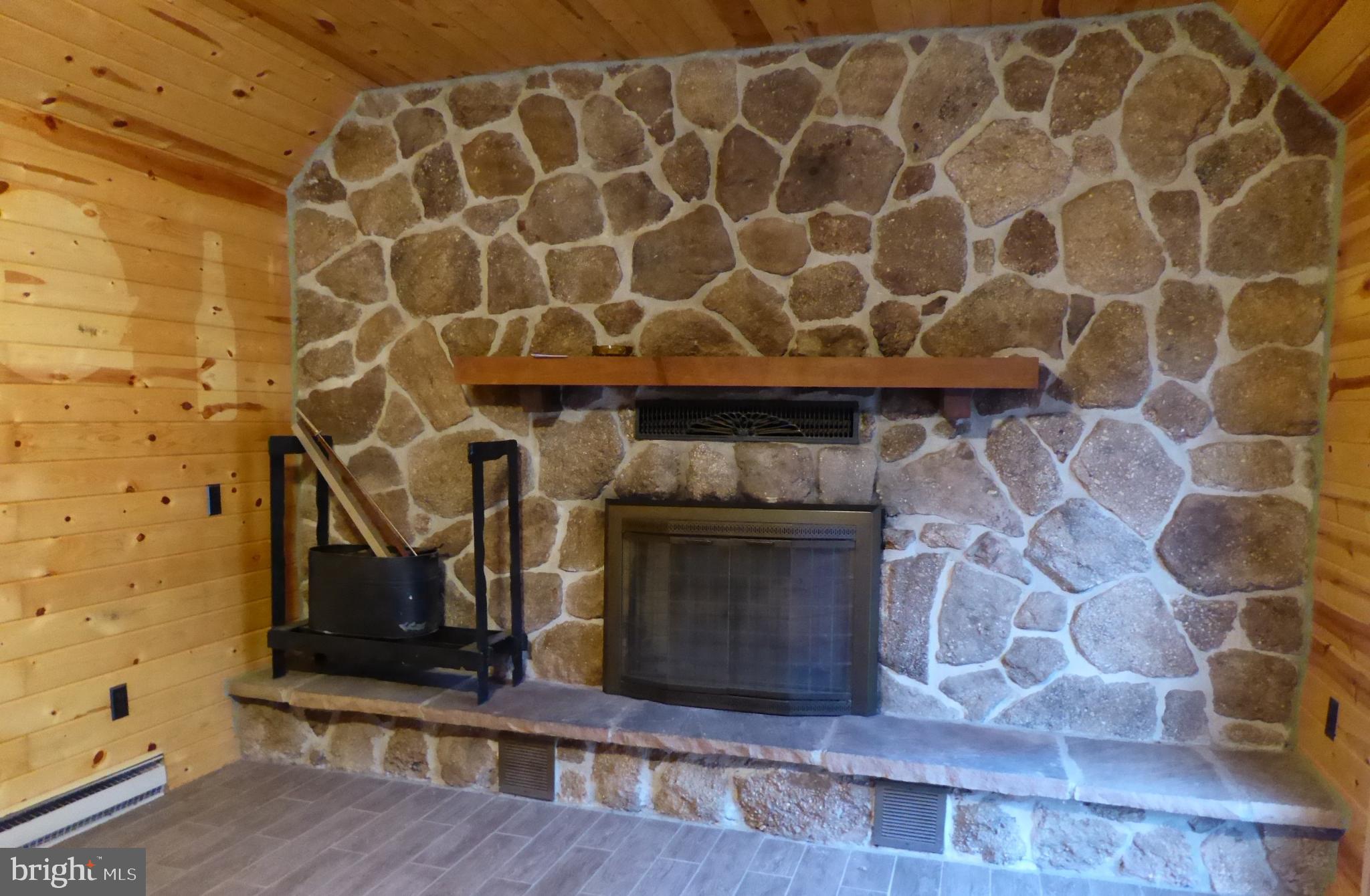 102 Dry Run Road Burlington, WV 26710 - Photo 26 of 85 Rustic stone fireplace in a cozy retreat.