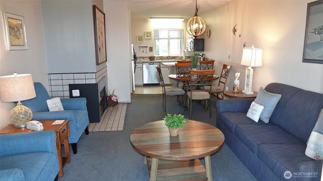 a living room with furniture