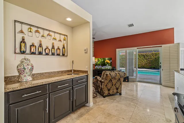 a bed room with a bed and furniture