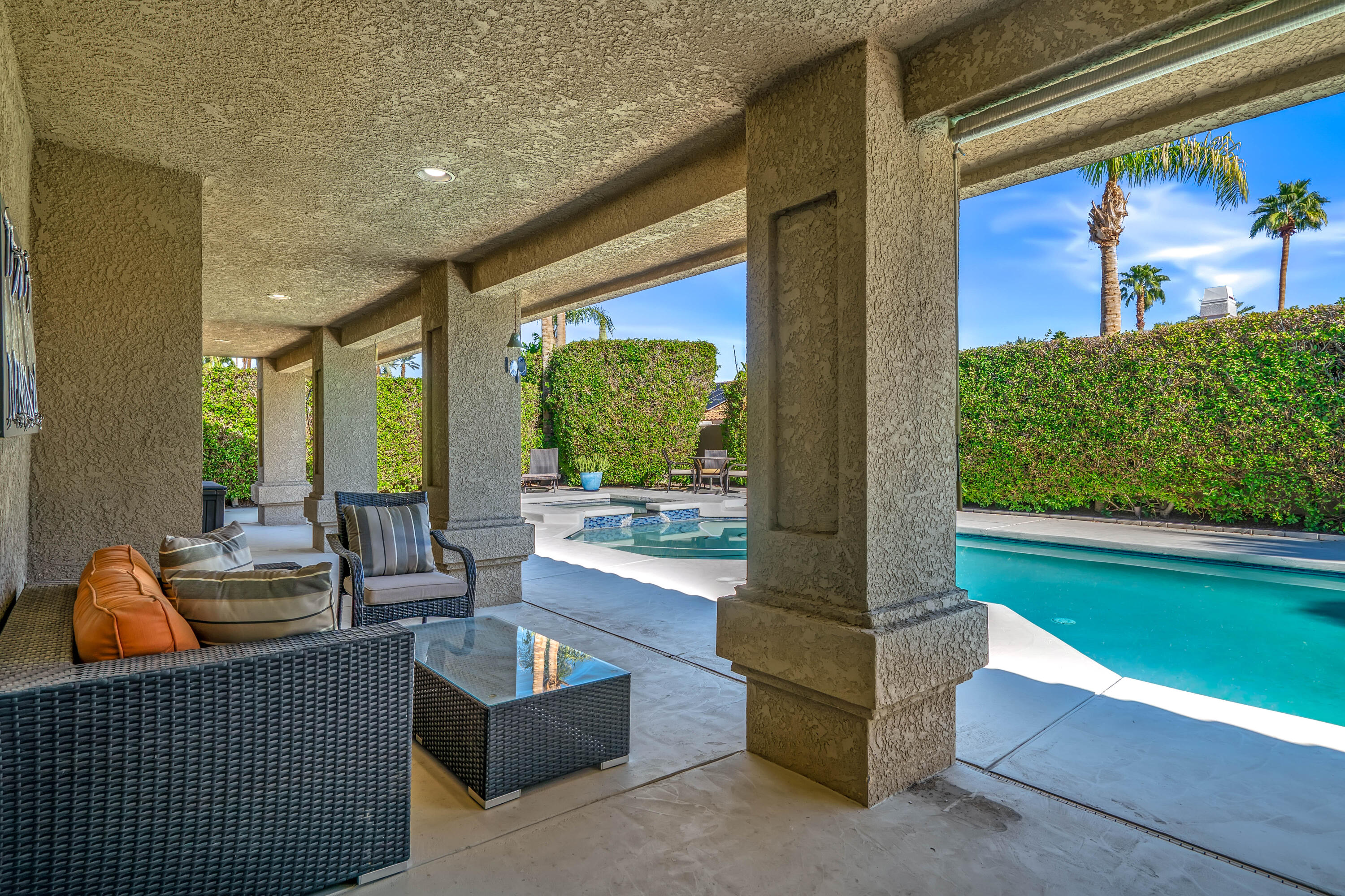 36690 Palm Court Rancho Mirage, CA 92270 - Photo 35 of 54 a outdoor living space with furniture and garden view