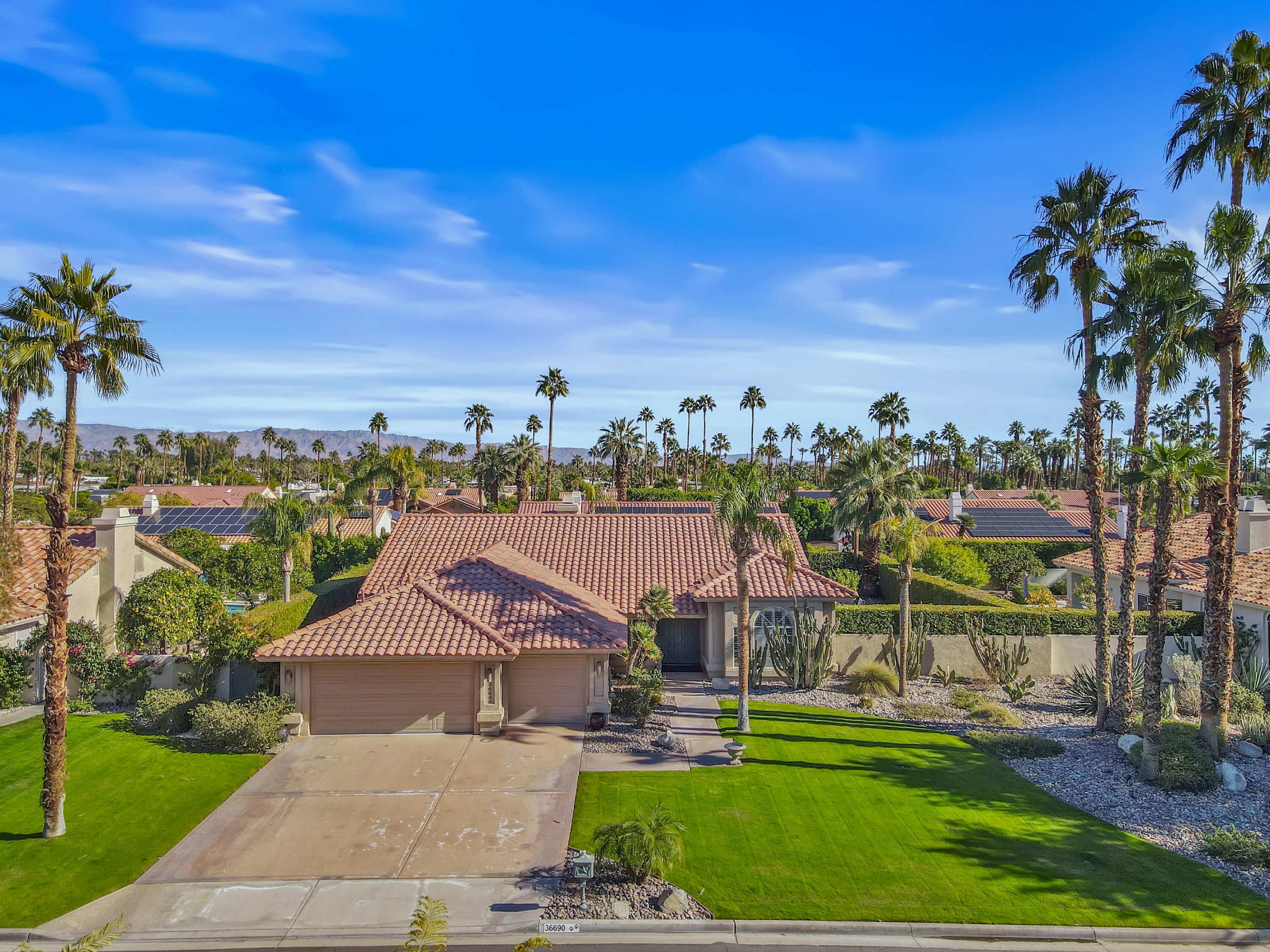 36690 Palm Court Rancho Mirage, CA 92270 - Photo 46 of 54 a aerial view of a house with a garden