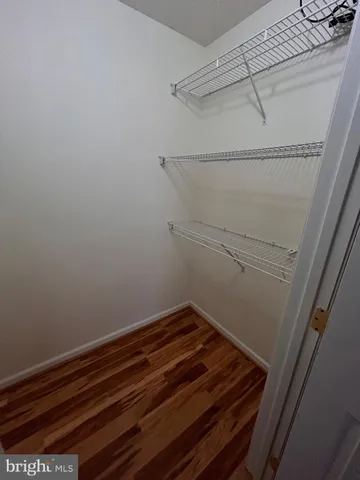 a view of small space with racks on the wall