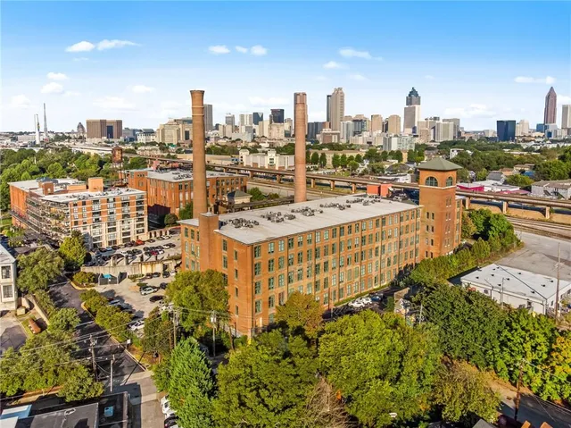 a view of a city with tall buildings