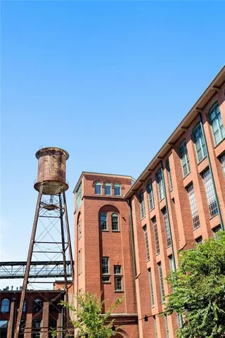 a city view with tall buildings