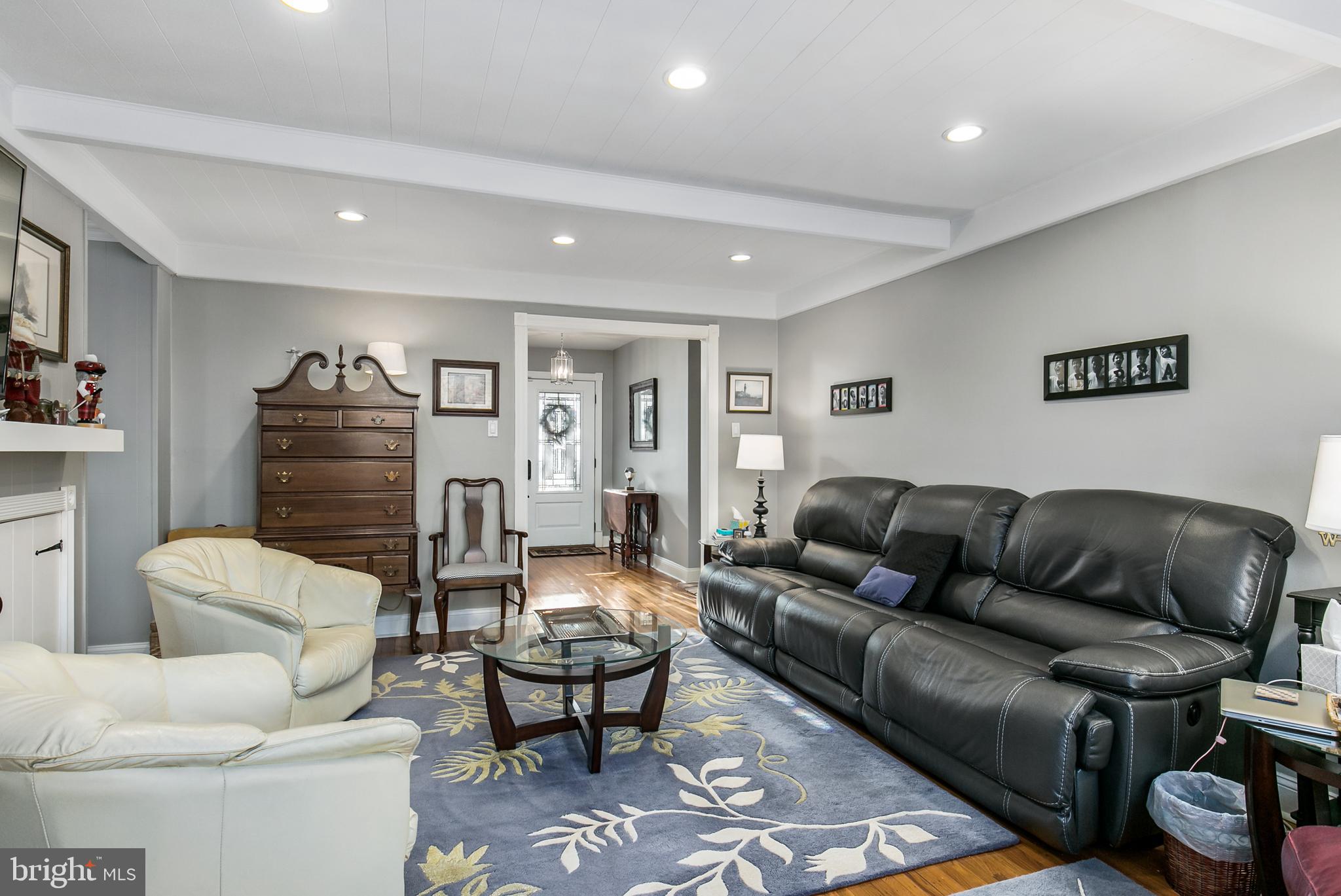 1201 Fulwood Road Cherry Hill, NJ 08034 - Photo 8 of 24 living room- beaned ceiling & plantation shutters