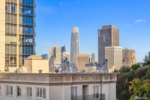 a front view of a building with windows