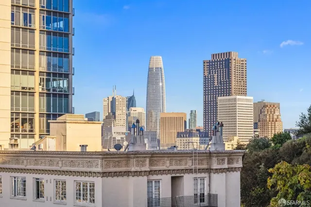 a front view of a building with windows