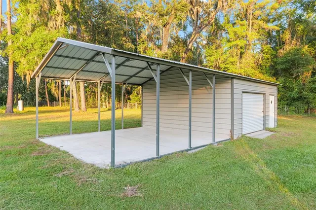 a view of an outdoor space with seating area