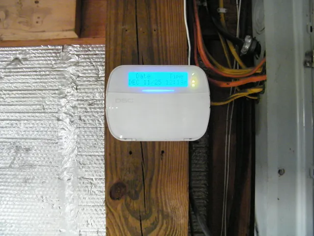 a view of a room with wooden walls