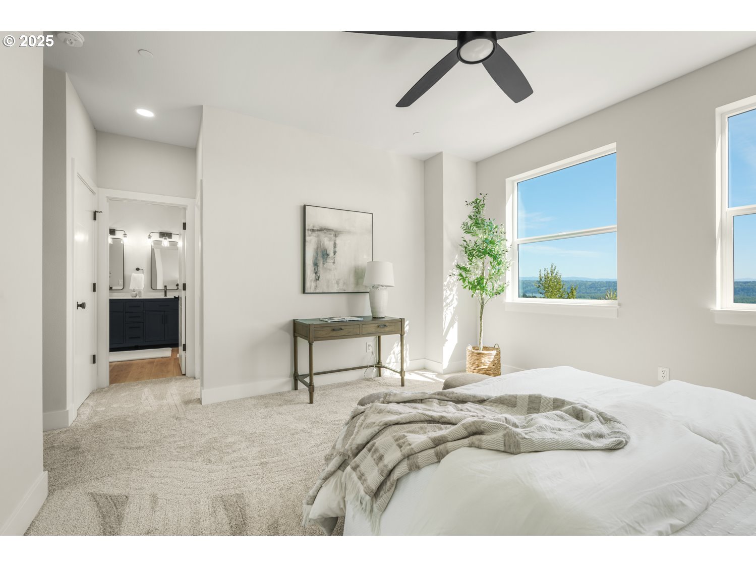 4165 Z Street Washougal, WA 98671 - Photo 27 of 40 a bedroom with a bed and a chandelier