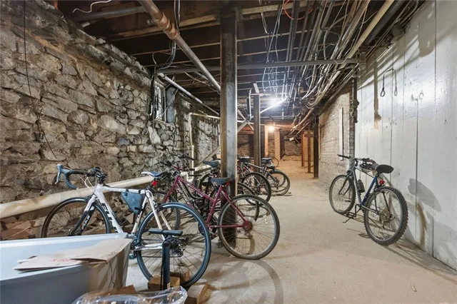 a view of an bike storage