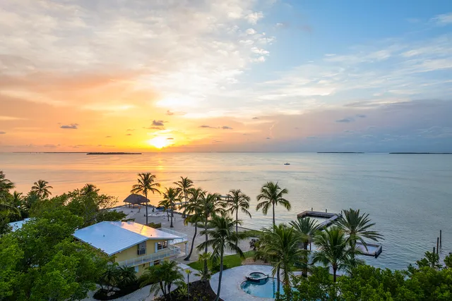 a view of a city and ocean view