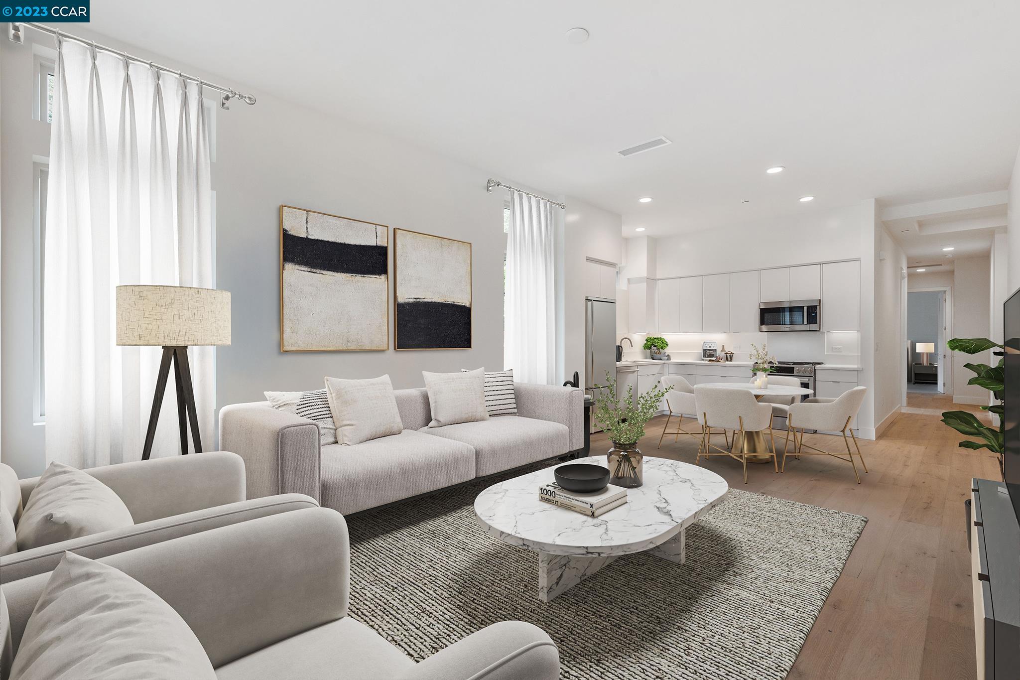210 Lafayette Circle, Unit 103 Lafayette, CA 94549 - Photo 1 of 1 a living room with furniture and a lamp