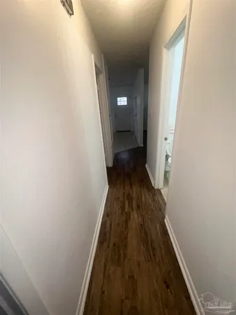 a view of a hallway from a hallway