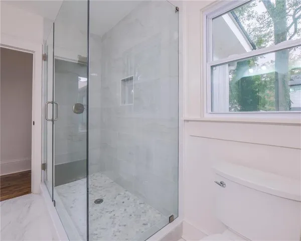 a bathroom with a shower