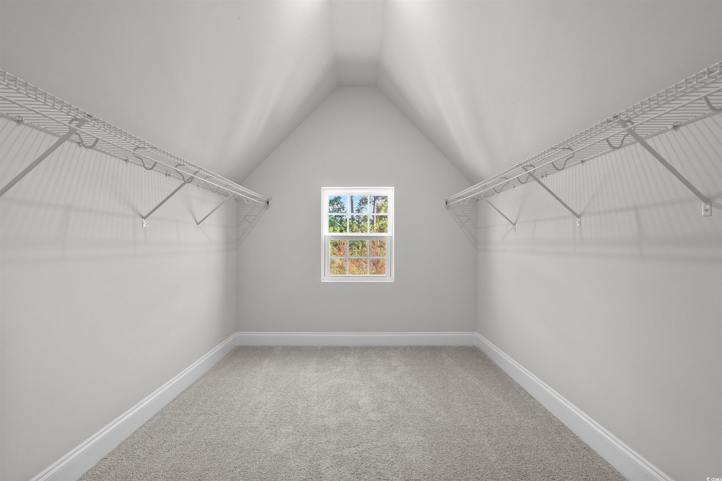 3013 Spain Lane Conway, SC 29527 - Photo 35 of 40 Walk in closet with light carpet and vaulted ceiling