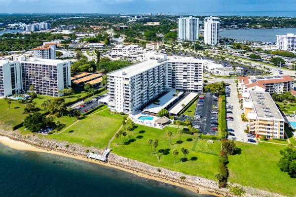 an aerial view of a city