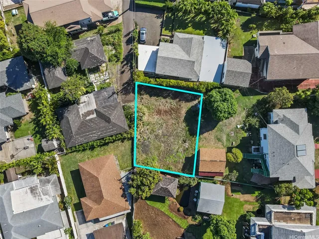 a backyard of a house with lots of green space