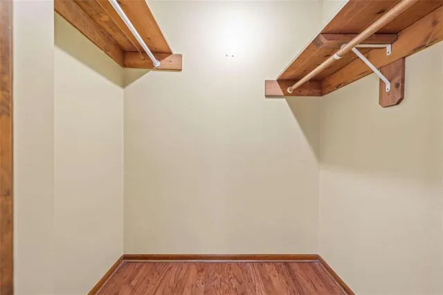 a view of small space with racks on the wall