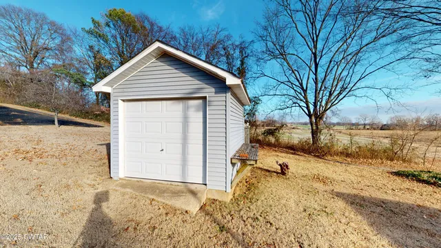 a view of backyard of house