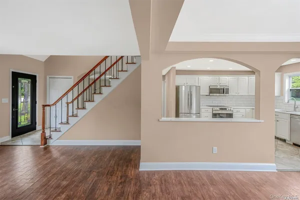 a view of a golf course with a garden