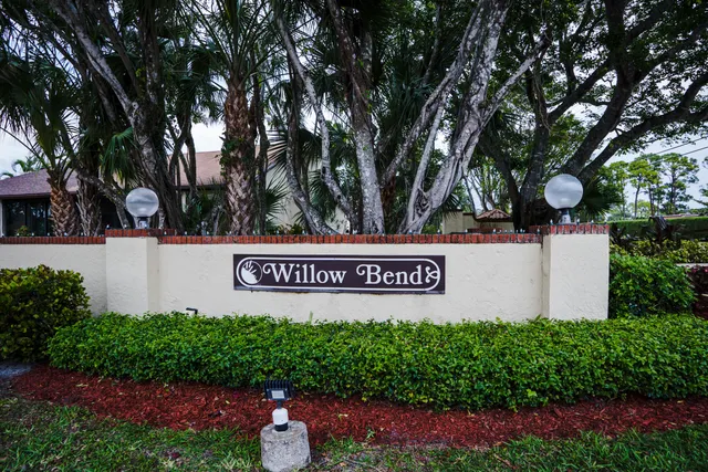 a view of a park with of trees