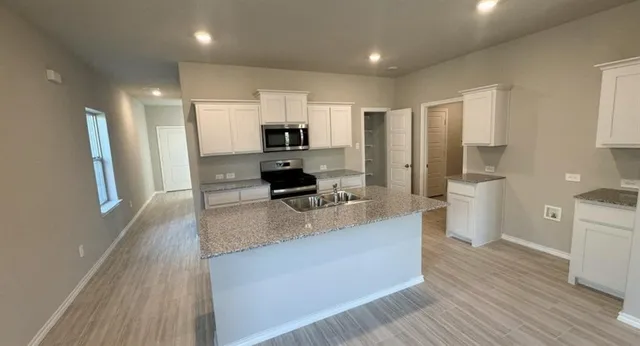 an empty room with closet