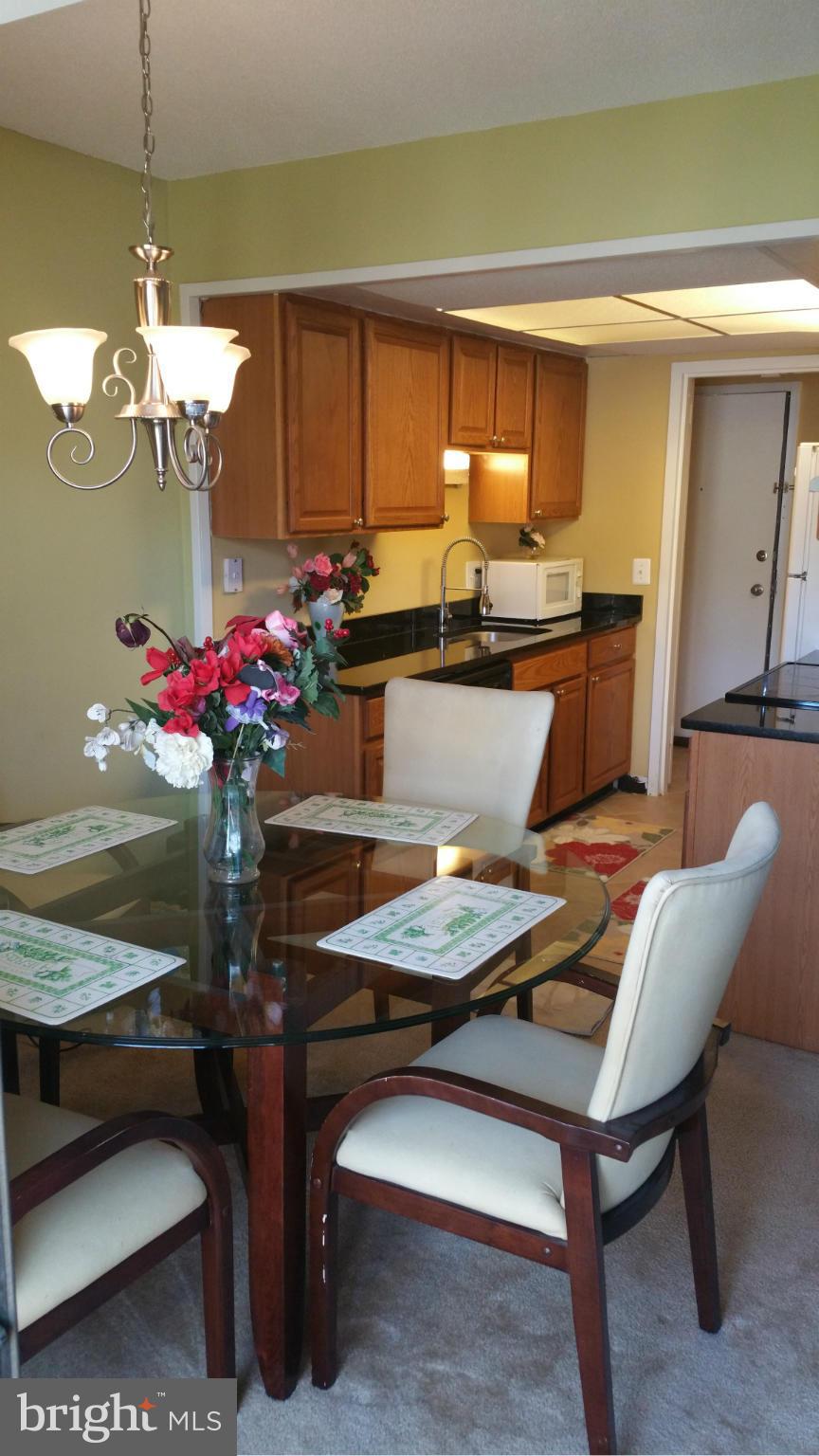 2234 Castle Rock Square, Unit 11C Reston, VA 20191 - Photo 7 of 30 a view of a dining room with furniture and a chandelier