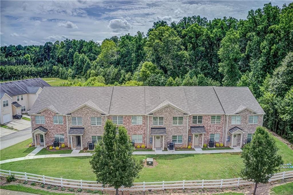an aerial view of a house