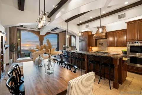 a kitchen with lots of counter top space