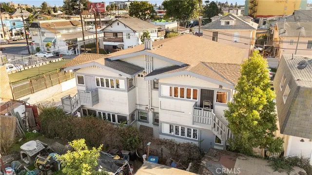 an aerial view of a house
