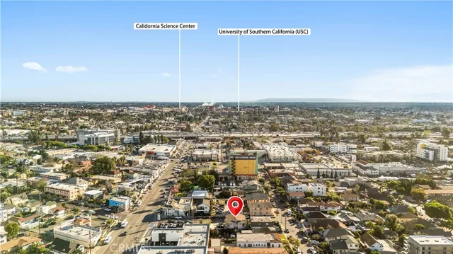 an aerial view of multiple house