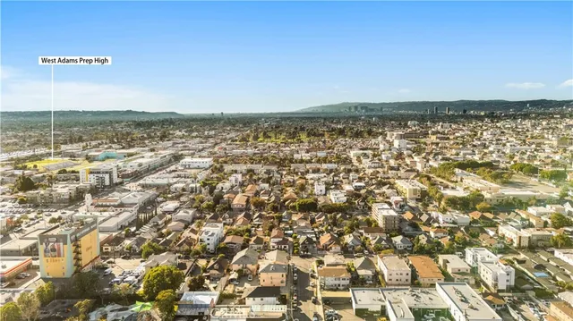 an aerial view of a city
