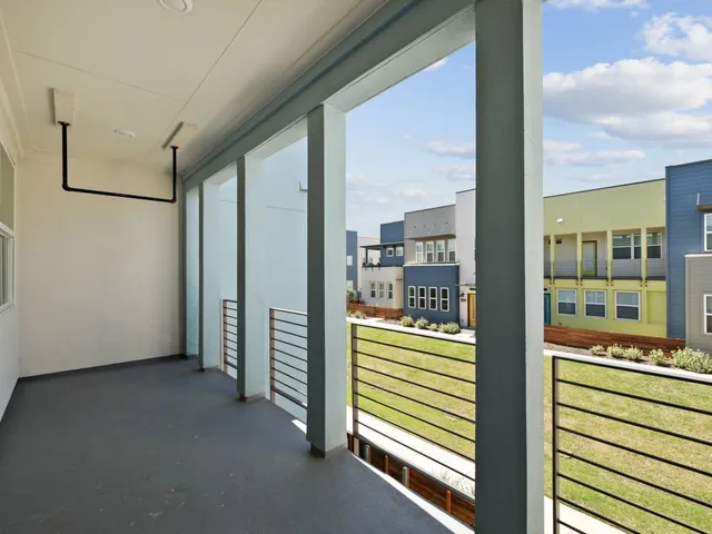 a view of a bathroom with a balcony