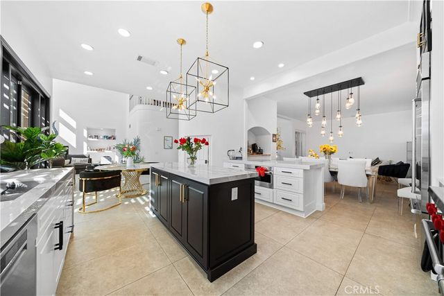 a kitchen with a cabinets and counter space